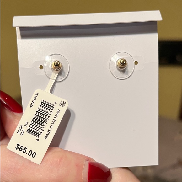 New Kendra Scott Gold and Iridescent Stud Earrings - Picture 6 of 8